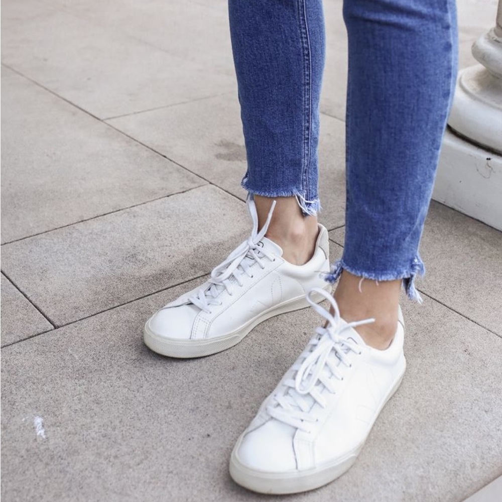 Veja low esplar white leather lace up sneakers - Picture 4 of 12